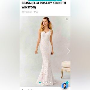 Ella Rosa wedding gown by Kenneth Cole. Cream coloured.